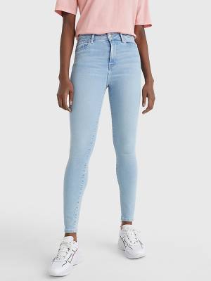 Ženske Tommy Hilfiger Harlem High Rise Super Skinny Farmerke Denim Plava | TH062ZNB