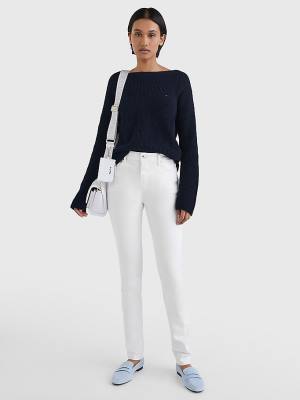 Ženske Tommy Hilfiger Harlem High Rise Super Skinny Farmerke Bela | TH802XYP