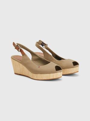 Ženske Tommy Hilfiger Iconic Slingback Espadrille Wedges Sandale Braon | TH075AOP