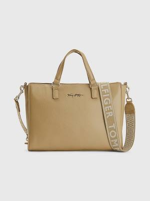 Ženske Tommy Hilfiger Joy Signature Satchel Torbe Braon | TH084TSP