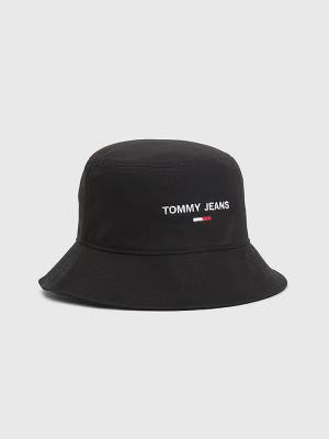 Ženske Tommy Hilfiger Logo Embroidery Bucket Kape Crna | TH216URF