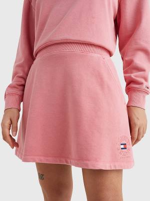 Ženske Tommy Hilfiger Logo Embroidery Sweat Suknje Roza | TH428KWE