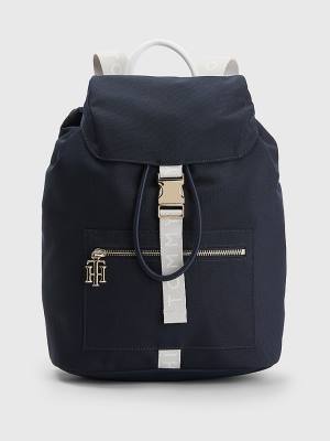 Ženske Tommy Hilfiger Logo Strap Backpack Torbe Plava | TH715MKW