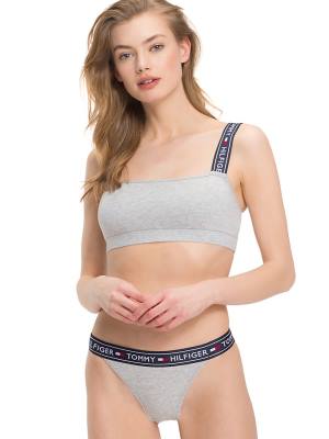 Ženske Tommy Hilfiger Logo Strap Bralette Donji veš Siva | TH981RTG