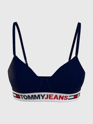 Ženske Tommy Hilfiger Logo Underband Lightly Lined Bralette Donji veš Plava | TH192JLE