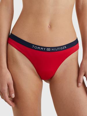 Ženske Tommy Hilfiger Logo Waistband Brazilian Bikini Bottoms Kupaći Kostimi Crveni | TH480ATW