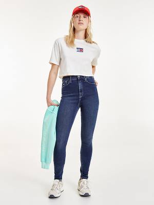 Ženske Tommy Hilfiger Melany Ultra High Rise Super Skinny Farmerke Denim Plava | TH605AGD