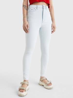 Ženske Tommy Hilfiger Melany Ultra High Rise Super Skinny Farmerke Denim Plava | TH985TLQ