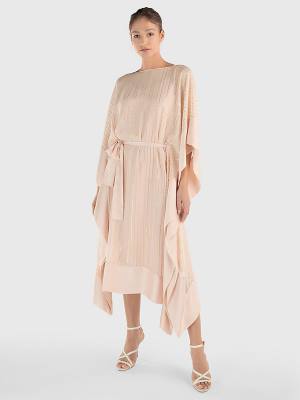 Ženske Tommy Hilfiger Metallic Stripe Kaftan Haljine Roza | TH265ENW