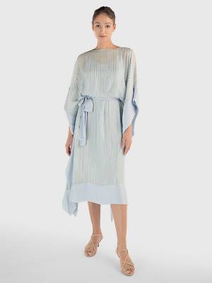 Ženske Tommy Hilfiger Metallic Stripe Kaftan Haljine Plava | TH709RAI