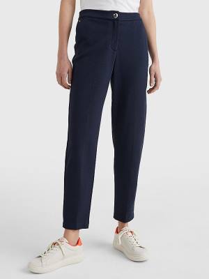 Ženske Tommy Hilfiger Michelle Textured Tapered Pantalone Plava | TH927QBJ