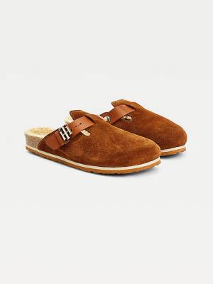 Ženske Tommy Hilfiger Monogram Closed Toe Mules Papuče Braon | TH284IJS