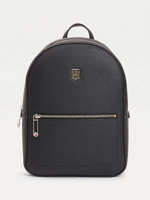 Ženske Tommy Hilfiger Monogram Plaque Backpack Torbe Crna | TH965TSX