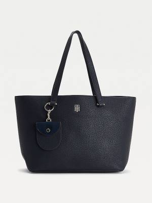 Ženske Tommy Hilfiger Monogram Plaque Tote Torbe Plava | TH376ARS