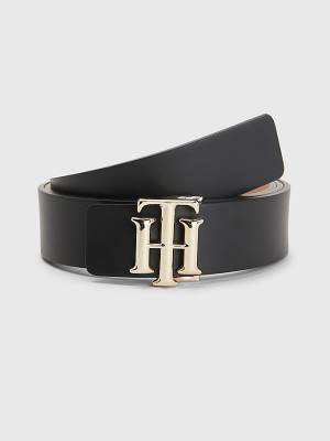 Ženske Tommy Hilfiger Monogram Reversible Leather Kaiševi Crna | TH309APO