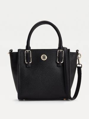 Ženske Tommy Hilfiger Monogram Small Tote Torbe Crna | TH350RGV