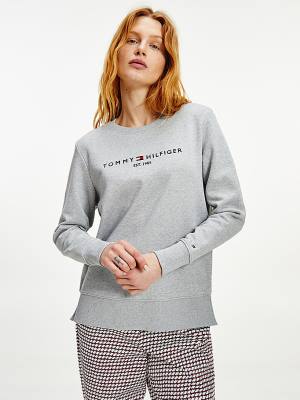 Ženske Tommy Hilfiger Organic Cotton Crew Neck Duksevi Siva | TH574SHV