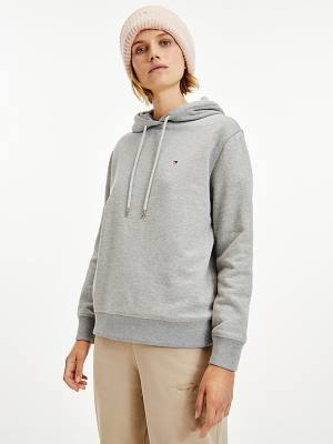 Ženske Tommy Hilfiger Organic Cotton Regular Fit Duks Hoodie Siva | TH036VET