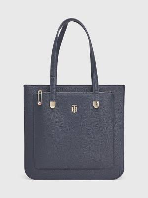 Ženske Tommy Hilfiger Pebble Grain Signature Tote Torbe Plava | TH859APH