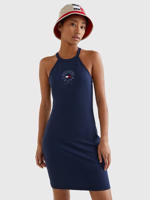 Ženske Tommy Hilfiger Racerback Bodycon Haljine Plava | TH689PCB