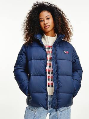 Ženske Tommy Hilfiger Recycled Nylon Puffer Jakna Plava | TH781ZRI