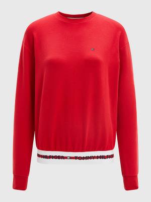 Ženske Tommy Hilfiger Repeat Logo Sweatshirt Majice Crveni | TH250URG