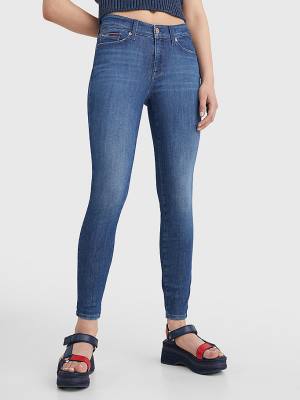 Ženske Tommy Hilfiger Shape Mid Rise Skinny Farmerke Denim Plava | TH712VBL