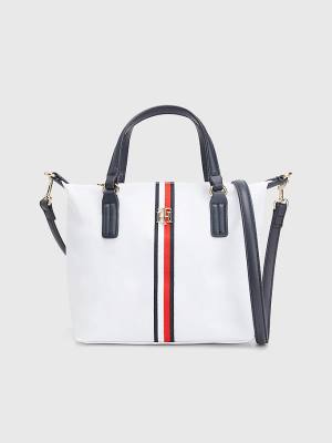 Ženske Tommy Hilfiger Small Signature Tote Torbe Bela | TH386QAG