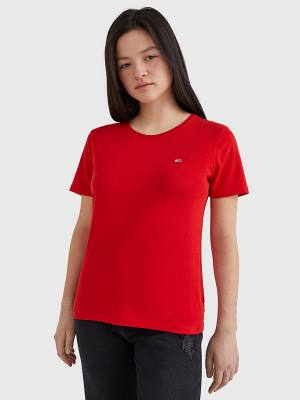 Ženske Tommy Hilfiger Soft Jersey Majice Crveni | TH371GYU