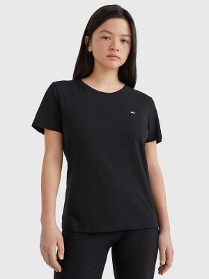 Ženske Tommy Hilfiger Soft Jersey Majice Crna | TH470JXR