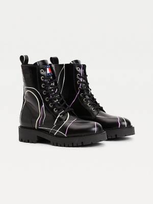 Ženske Tommy Hilfiger Splash Cleat Ankle Čizme Crna | TH304IFT