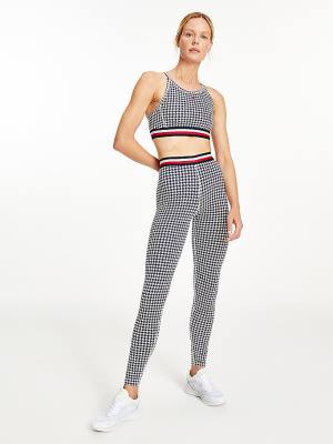 Ženske Tommy Hilfiger Sport Full Length Houndstooth Helanke Crna | TH861YHG