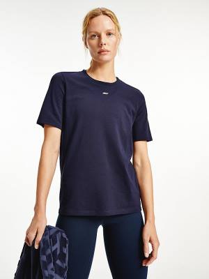 Ženske Tommy Hilfiger Sport Organic Cotton Majice Plava | TH542SFJ