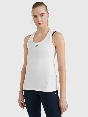 Ženske Tommy Hilfiger Sport Organic Cotton Tank Top Majice Bela | TH938ZUQ