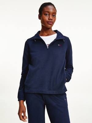 Ženske Tommy Hilfiger Sport TH Cool Half-Zip Duksevi Plava | TH320GRV