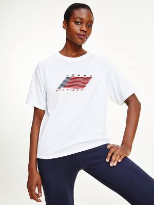 Ženske Tommy Hilfiger Sport TH Cool Organic Cotton Majice Bela | TH361NHU