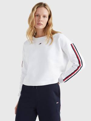 Ženske Tommy Hilfiger Sport TH Cool Relaxed Fit Duksevi Bela | TH763JLH