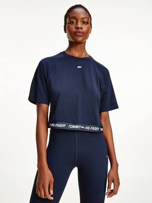 Ženske Tommy Hilfiger Sport TH Cool Relaxed Organic Cotton Majice Plava | TH953SNL