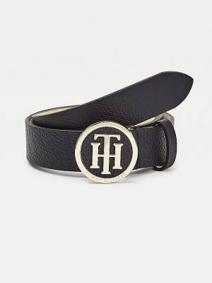 Ženske Tommy Hilfiger Statement Round Buckle Leather Kaiševi Plava | TH206QLI