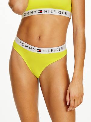 Ženske Tommy Hilfiger Stretch Cotton Thong Donji veš Žuta | TH439ZRY