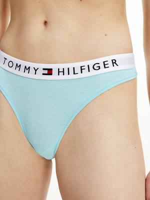 Ženske Tommy Hilfiger Stretch Cotton Thong Donji veš Plava | TH714DZQ