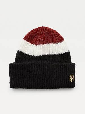 Ženske Tommy Hilfiger Stripe Rib-Knit Beanie Kape Plava | TH107RQW