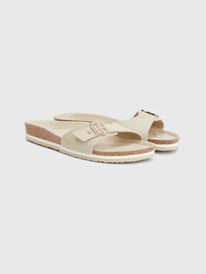 Ženske Tommy Hilfiger Suede Cork Flat Sandale Bež | TH390IXO