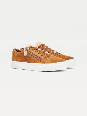 Ženske Tommy Hilfiger Suede Warm Lined Vulcanised Patike Braon | TH127BLT