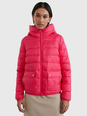 Ženske Tommy Hilfiger TH Protect Hooded Padded Jakna Roza | TH297AMU