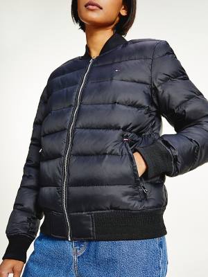 Ženske Tommy Hilfiger TH Protect Lightweight Filled Bomber Jakna Crna | TH541XDF