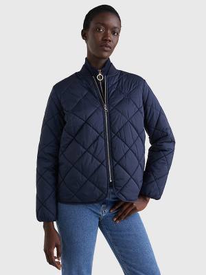 Ženske Tommy Hilfiger TH Protect Quilted Bomber Jakna Plava | TH374UHE