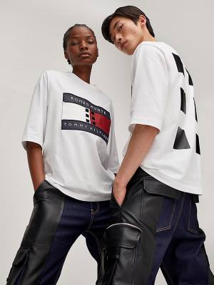 Ženske Tommy Hilfiger TOMMYXROMEO Dual-Gender Majice Bela | TH058TZD