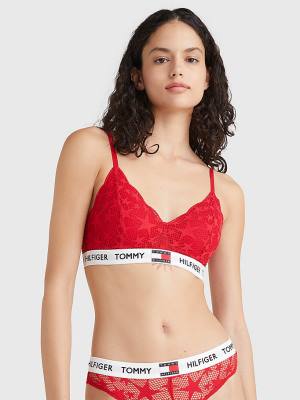 Ženske Tommy Hilfiger Tommy 85 Star Lace Non-Wired Push-Up Bra Donji veš Crveni | TH942BZC