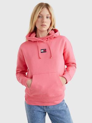 Ženske Tommy Hilfiger Tommy Badge Duks Hoodie Roza | TH283UAB